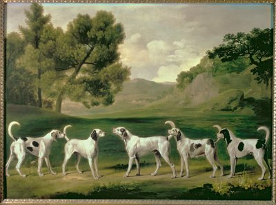 Foxhounds in a Landscape by George Stubbs